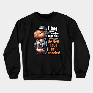 Capybara Gentleman Seeks Snacks Funny Victorian Crewneck Sweatshirt